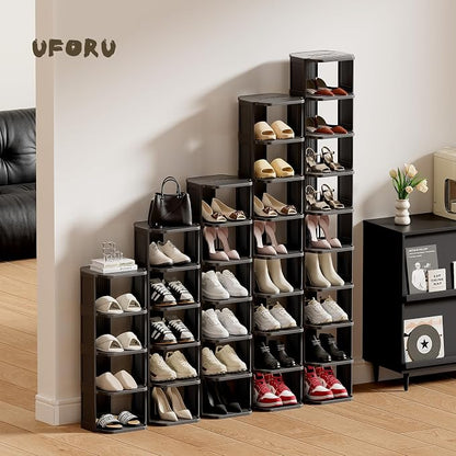 UFORU Small Shoe Rack, 7 Tier Plastic Vertical Shoe Rack - Image 7