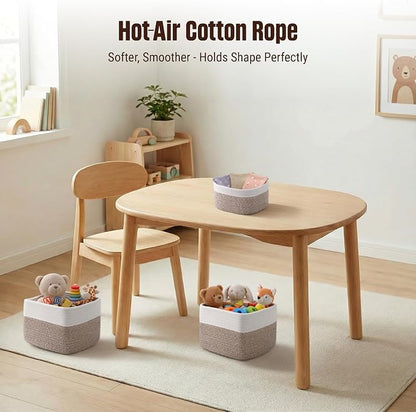 5-Pack Storage Cubes Woven Rope Baskets, 2 Sizes Organizer Bins | Ideal - Image 5