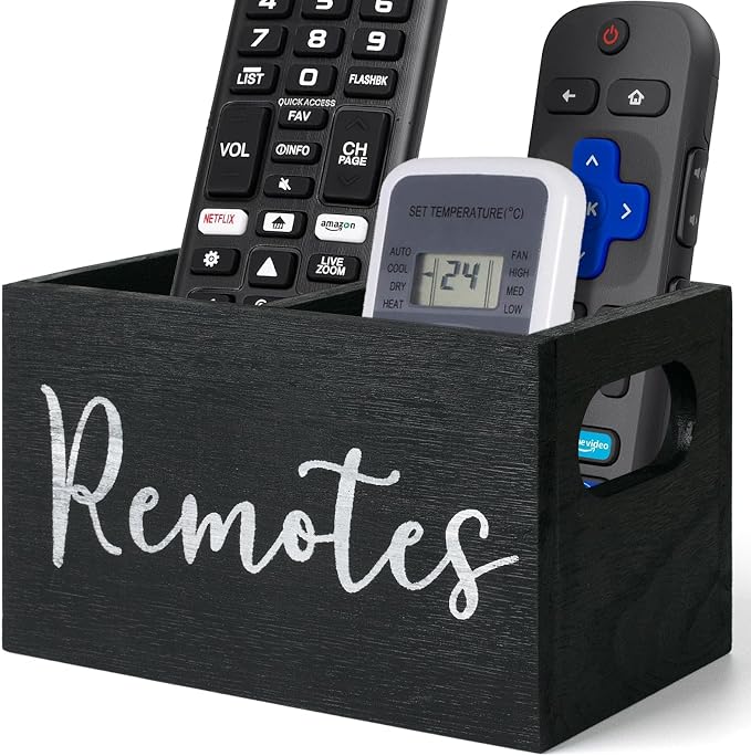 Remote Control Holder, Wooden TV Remote Holder by VACONICO