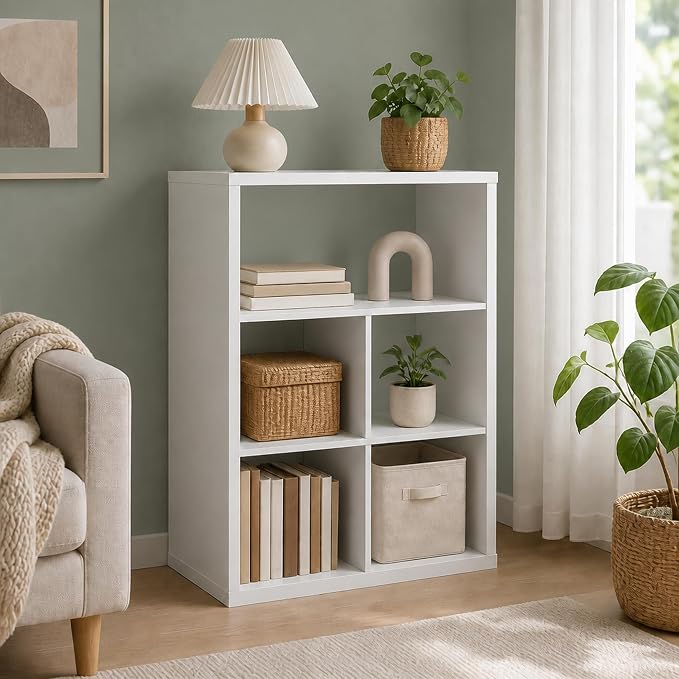 5-Cube Bookcase, Cube Storage Organizer Bookshelf, Book Shelf by Furevol