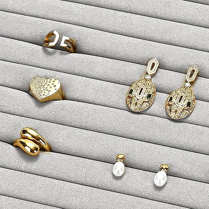 Papte Microfiber Jewelry TrayRing Earring Display Tray Jewelry Drawer Organizer - Image 3