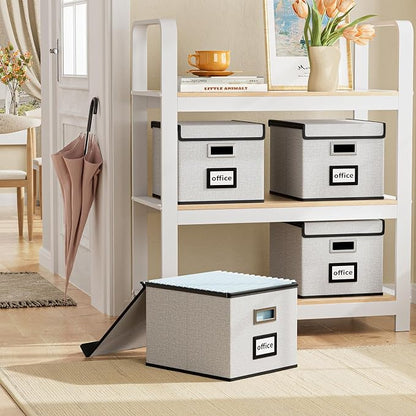 File Organizer Box with Lids, Collapsible File Folder Organizer | File Box with - Image 2