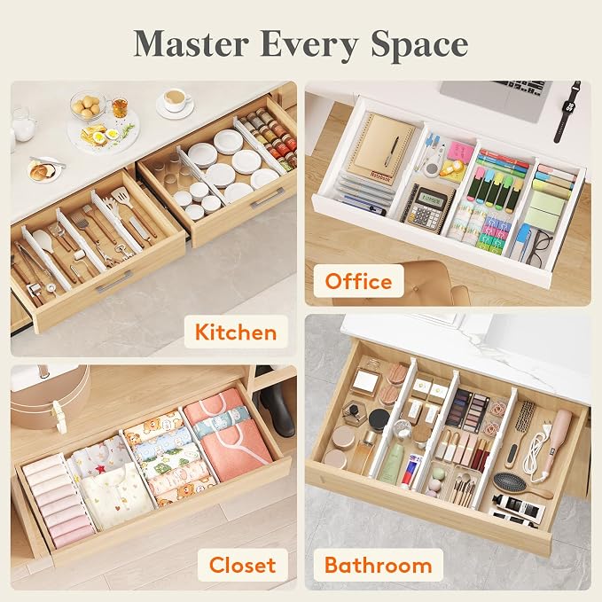 Lifewit Drawer Dividers for Clothes, 3.2" High 10.5"-16.5" Expandable Dresser - Image 11