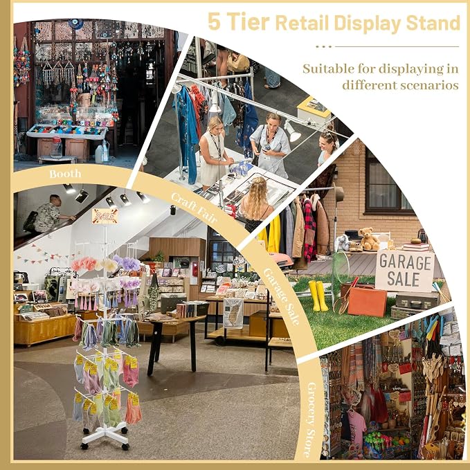 Retail Display Stand Rotating Display Rack 5 Tier Spinning Display Stand - Image 5