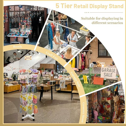 Retail Display Stand Rotating Display Rack 5 Tier Spinning Display Stand - Image 5
