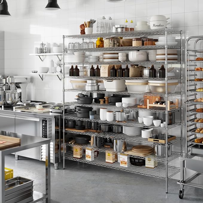 21" Deep x 72" Wide x 86" Height Wire Shelving Kit | 10-Tier | NSF Commercial - Image 7