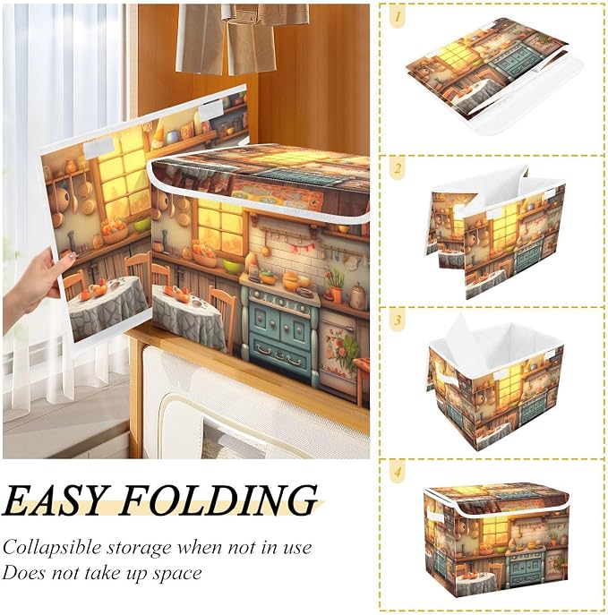 Rustic Kitchen Pattern Storage Bins - Image 4