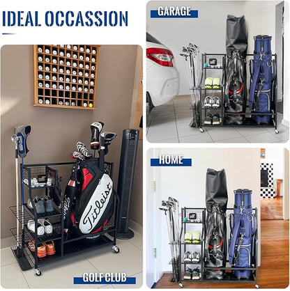 Mythinglogic Golf Storage Garage Organizer, Golf Bag Storage Stand and Other - Image 2