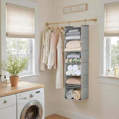 GRANNY SAYS 6 Shelf Hanging Closet Organizers and Storage, Collapsible Closet - Image 8