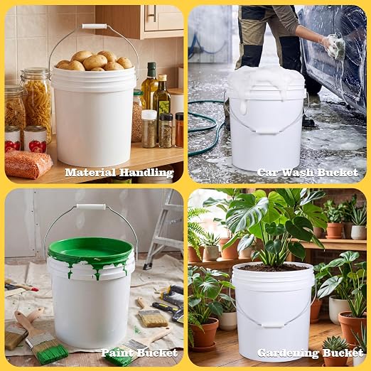DEMORA 2.5 Gallon Small Plastic Buckets, Heavy Duty Pails, BPA-Free Food Grade - Image 7
