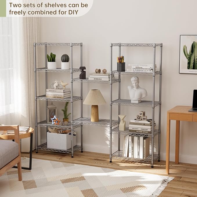 5 tire Shelves Storage Wire Shelving Unit Metal Shelf Adjustable Organizers - Image 6