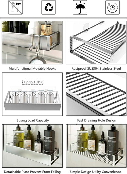 Bathroom Adhesive Shower Caddy Basket Shelf - Image 5