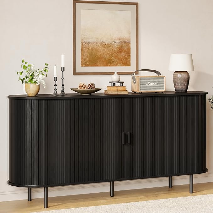 Buffet Sideboard Cabinet with Storage, Modern Accent Coffee Bar Console Table by ComfyCorner