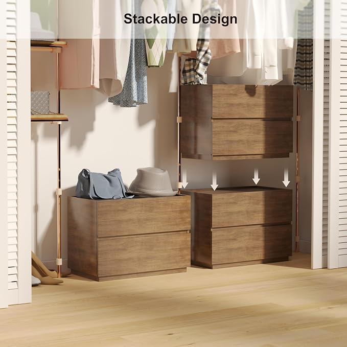 woodtalks Stackable 2 Drawer Dresser, Storage Cabinet - Image 2