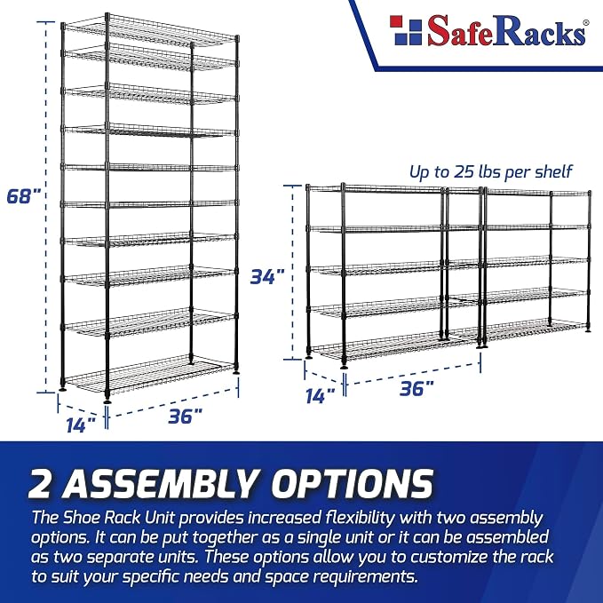 SafeRacks 10-Tier Shoe Rack - Image 3