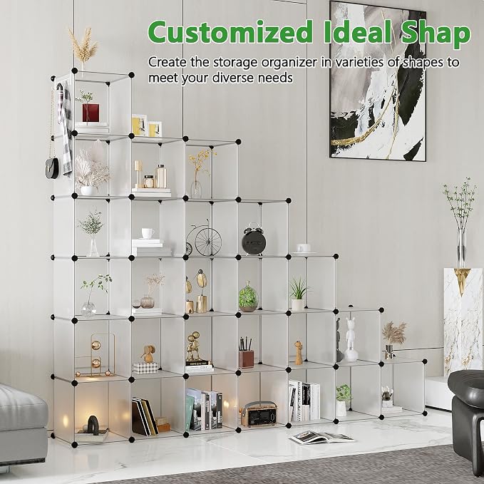 C&AHOME Cube Storage Organizer, 30-Cube Shelves Units, Closet Cabinet, DIY - Image 4