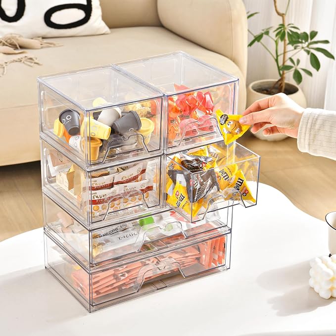 Stackable Makeup Organizer Storage Drawers Set of 6, Pantry Organization - Image 2