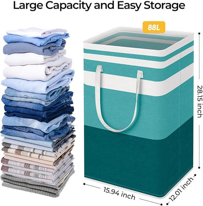 HomeHacks 2-Pack Large Laundry Basket, Waterproof, Freestanding Laundry Hamper - Image 4