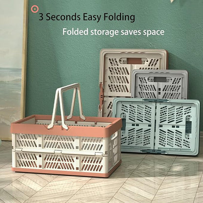 Collapsible Plastic Storage Crate - 20L Folding Organizer Basket Portable - Image 3