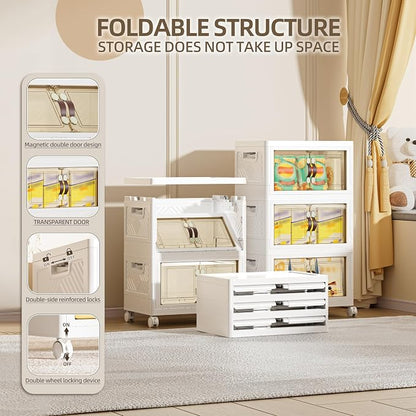 80 QT / 20 Gal Multi-Purpose Stackable Storage Cabinet: Double Magnetic Doors - Image 3