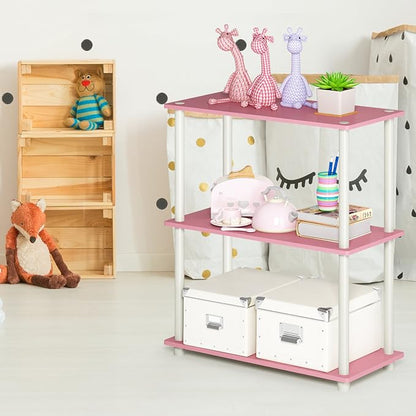 Furinno TURN-N-TUBE Storage Shelves, 3-Tier Book Shelf, Corner Shelf, Toolless - Image 7