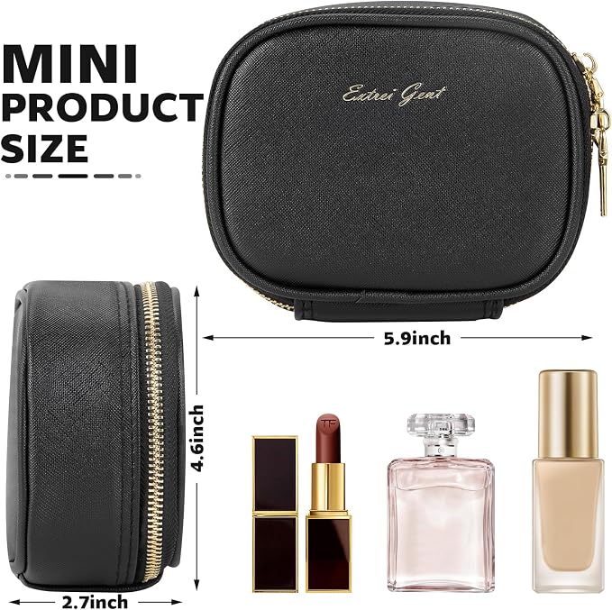 Small Makeup Bag with Led Mirror, Mini Travel Make up Bag 3 Light Modes - Image 2