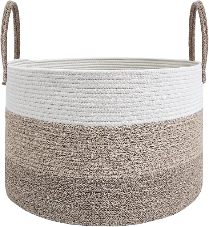 JMvicyroam 115L Extra Large Machine Washable Cotton Rope Blanket Basket | by JMvicyroam