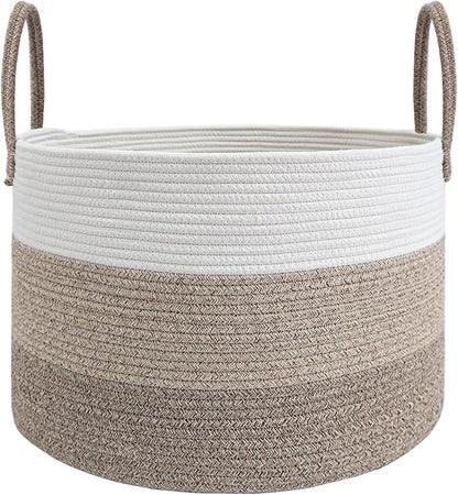 JMvicyroam 115L Extra Large Machine Washable Cotton Rope Blanket Basket | by JMvicyroam