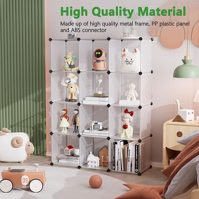 C&AHOME Cube Storage Organizer, 12-Cube Closet Cabinet Organizer, DIY Cube Shelf - Image 3