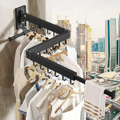 BOQORAD Drying Rack Clothing, Retractable Clothes Drying Rack, Wall Mounted - Image 8