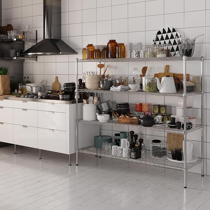 21" Deep x 60" Wide x 54" Height Wire Shelving Kit | 4-Tier | NSF Commercial - Image 2