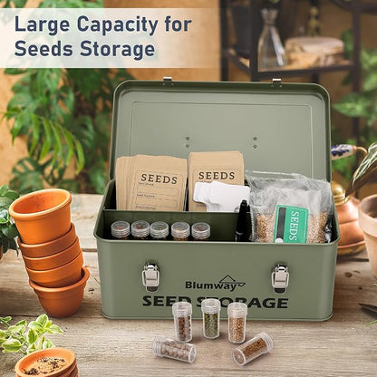 BlumWay Seed Storage Organizer, Metal Seed Saving Box - Image 3