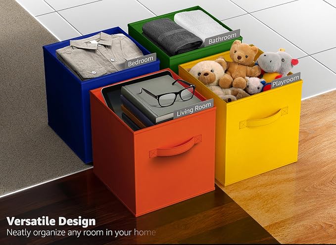 Sorbus 11 Inch Fabric Storage Cubes - Image 7