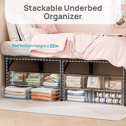 Vtopmart 8 Pack Large & Medium Stackable Drawer Organizer Set, Easy Assembly - Image 6