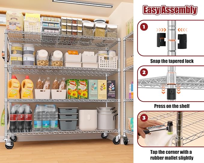 PrimeZone 4 Tier 55.5" Wx24 Dx76 H Wire Shelving - Image 6