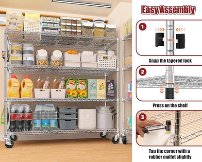 PrimeZone 4 Tier 55.5" Wx24 Dx76 H Wire Shelving - Image 7