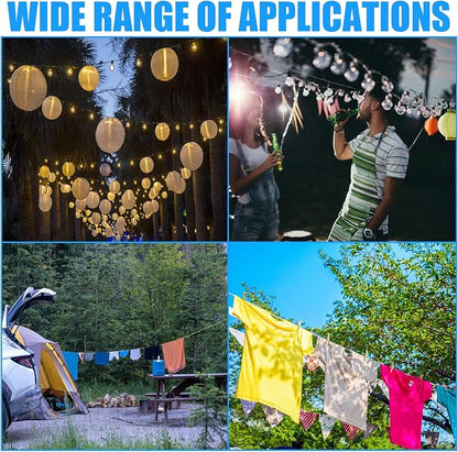 40ft Clothes Line Outdoors 3/16" Wire Ropes Blue PVC Coating Laundry Drying - Image 7