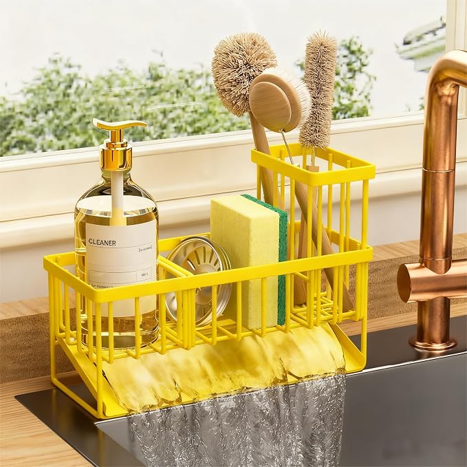 Cisily Yellow Sink Caddy Organzier by CISILYHOMELIFE