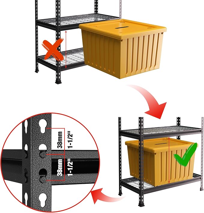 WORKPRO 5-Tier Metal Garage Shelving Unit, 36”W x 18”D x 72”H Storage Shelves - Image 5