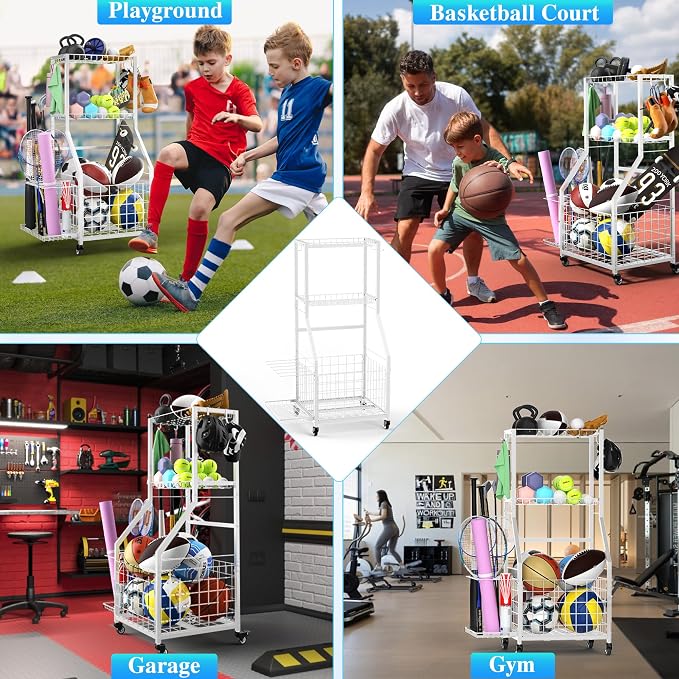 Sports Equipment Garage Organizer, Garage Ball Storage Rack - Image 6