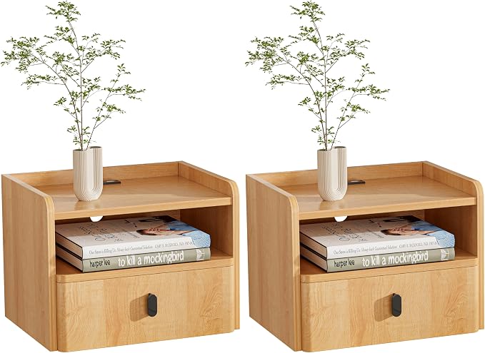 Floating Nightstand Set of 2, Modern Wall Mount Bedside Table - Image 7