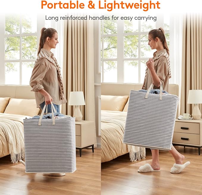 Lifewit 2 Pack Laundry Basket 100L Each, Collapsible Clothes Hamper - Image 5