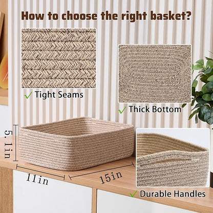 Large Shallow Organizing Baskets 15x11x5.1 Inches - Image 2