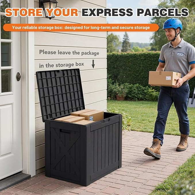 42 Gallon Outdoor Storage Box, Lockable Resin Deck Box - Image 6