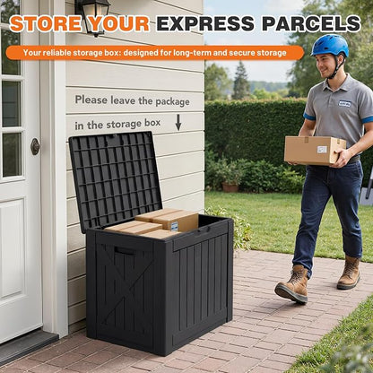 42 Gallon Outdoor Storage Box, Lockable Resin Deck Box - Image 6
