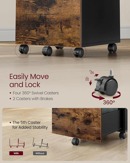 VASAGLE 2-Drawer File Cabinet, Small Rolling Filing Cabinet - Image 7