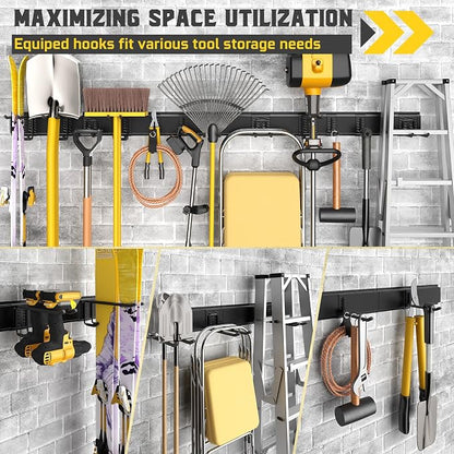 48" Garage Tool Organizer Wall Mount, 660lbs Heavy Duty Steel Garden Tool - Image 6