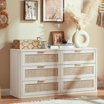 LEYAOYAO Rattan 6 Drawer Dresser - Image 8