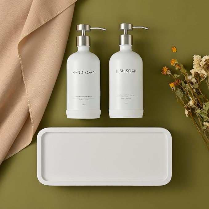 Bathroom Tray for Counter, Vanity Tray, Soap Dispenser Tray for Kitchen Sink - Image 5