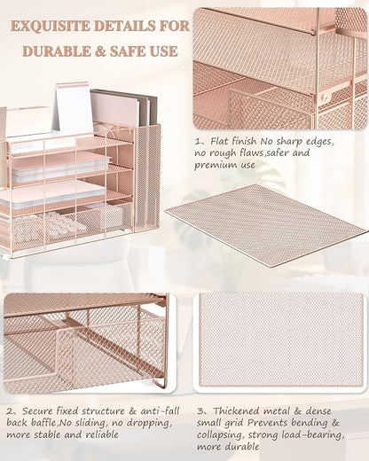 WALI Desk File Organizer, 4 Tier Desktop Paper Letter Tray Organizer - Image 5